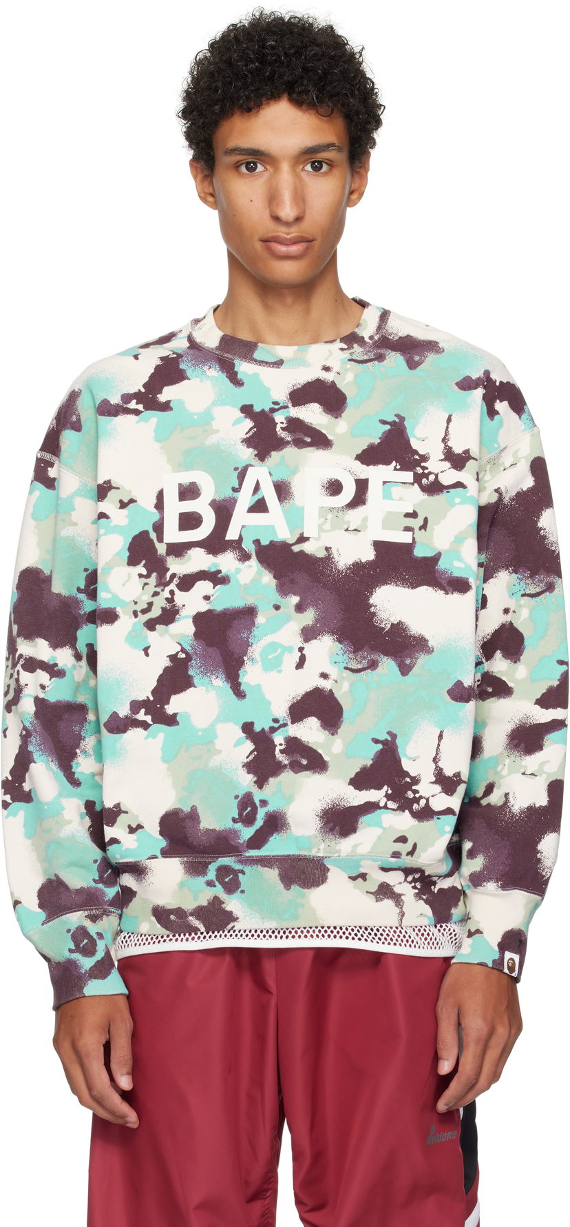 Dukserice BAPE A Bathing Ape Map Camo Crewneck Sweatshirt Višebojno | 001SWL301001M