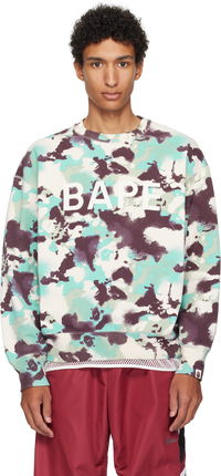 A Bathing Ape Map Camo Crewneck Sweatshirt