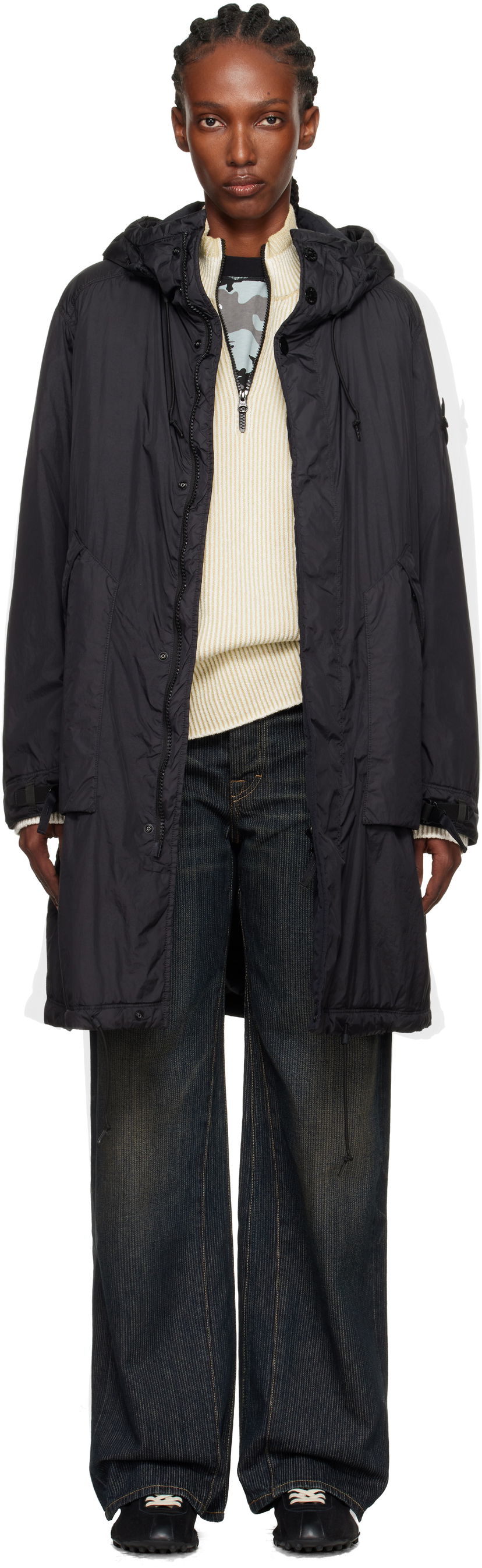 Kaputi Stone Island Crinkled Reps NY Coat Crna | K2S15 7100003 S0A23