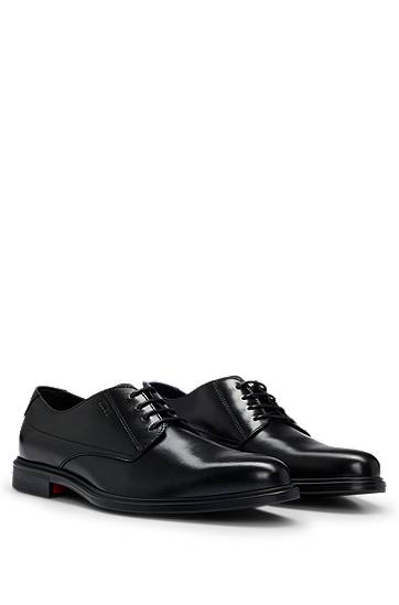 Dodaci BOSS Nappa Leather Derby Shoes with Embossed Logo Crna | 50497869
