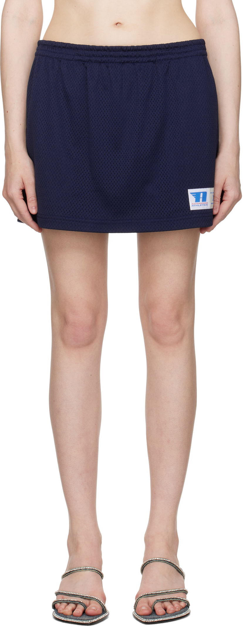 Suknja Alexander Wang Alexander Wang Deconstructed Athletic Mesh Skort Tamnoplava | 1CC2255101