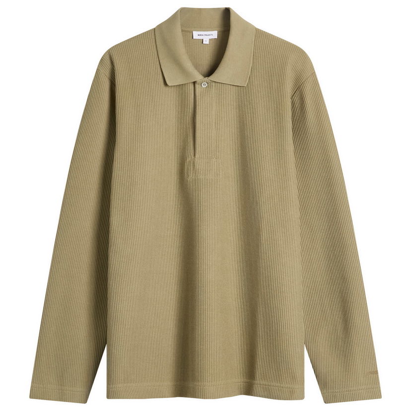 Polo majica NORSE PROJECTS Ruben Double Face Long Sleeve Polo Zelena | N10-0214-2053
