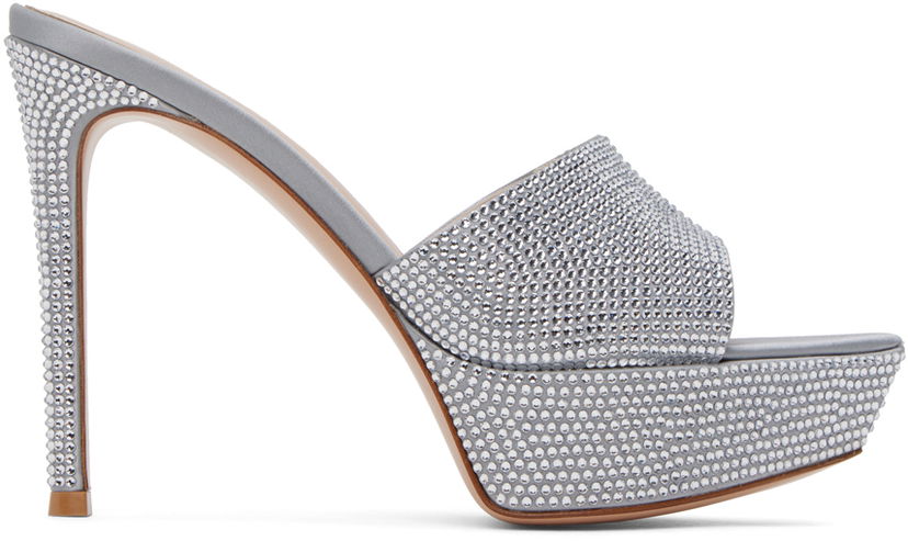 Tenisice i cipele Gianvito Rossi Gianvito Rossi Tracey Crystal Heeled Sandals Siva | G16550.85RIC.RAS