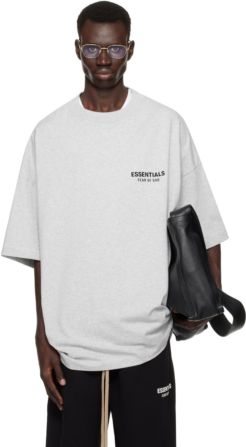 Majica kratkih rukava Fear of God Essentials Jersey Crewneck T-Shirt Siva | 125HO244368F