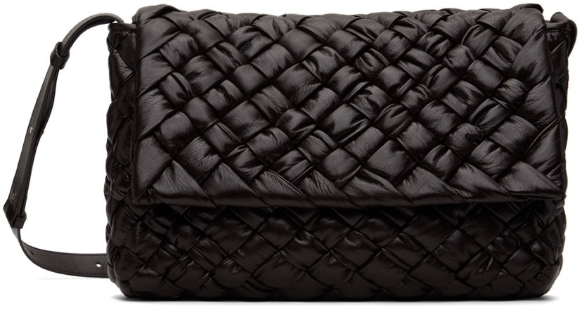 Torba za rame Bottega Veneta Bottega Veneta Rumple Messenger Bag Crna | 776519V2BJ1