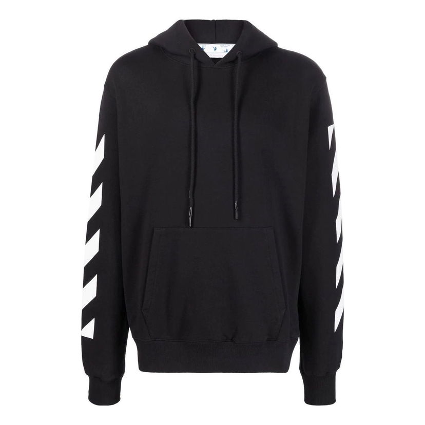 Dukserice Off-White Loose Fit Hoodie With Arrow Pattern Crna | OMBB097C99FLE0121001