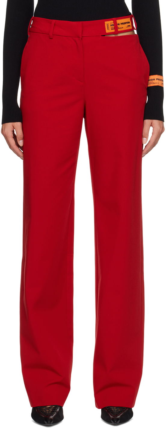 Hlače HERON PRESTON Heron Preston Cutout Trousers Crvena | HWCO002S23FAB0012500