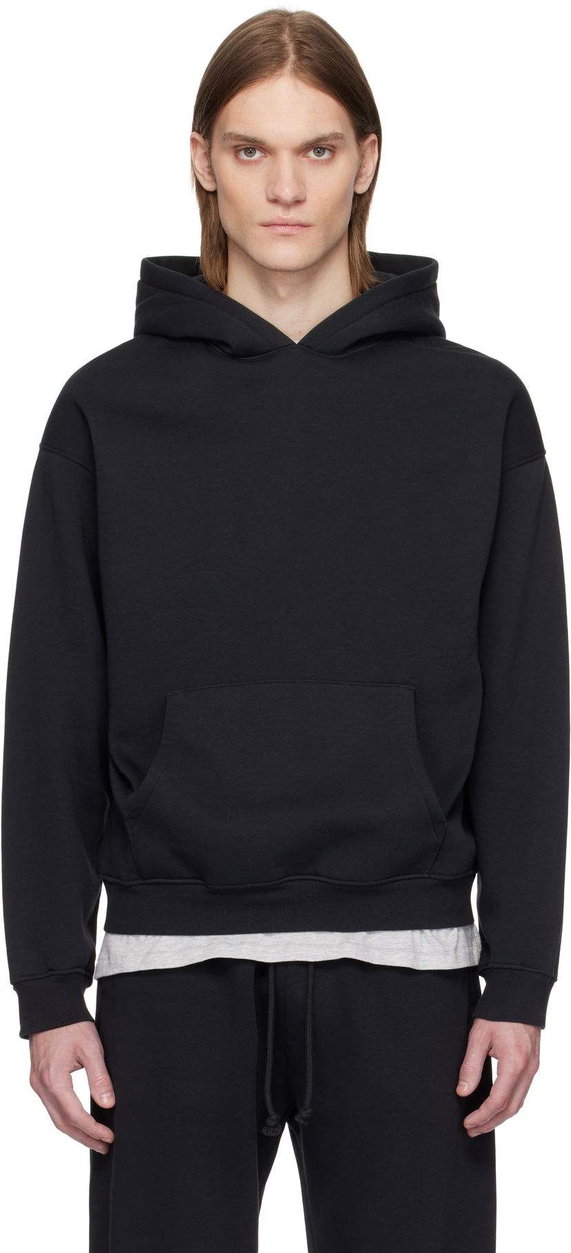 Dukserice SKIMS SKIMS Fleece Lounge Relaxed Hoodie Crna | PL-PLO-8461M-WASHED ONYX