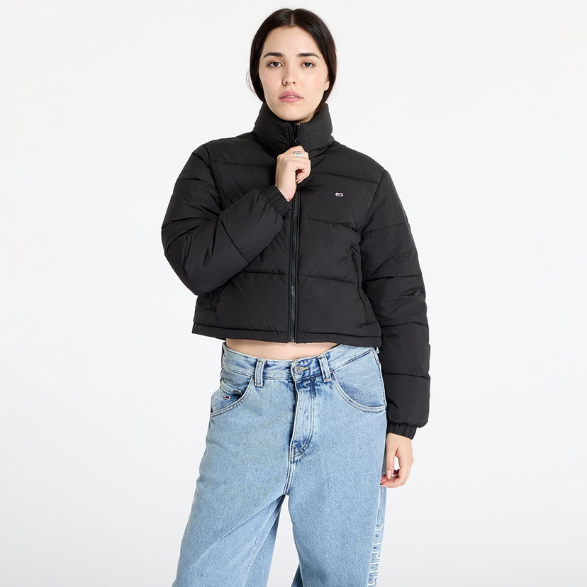 Pernata jakna Tommy Hilfiger Tommy Jeans Crop Essential Puffer Jacket Black Crna | DW0DW18828 BDS