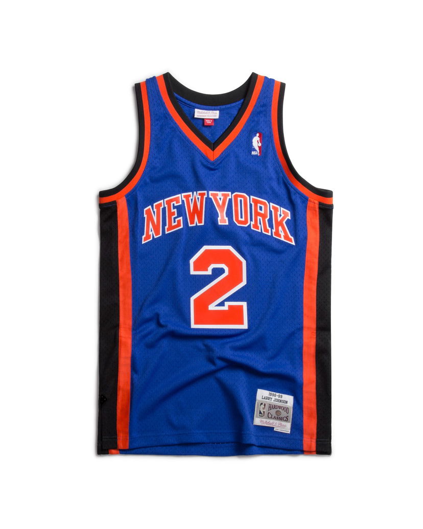 Dres Mitchell & Ness Mitchell & Ness Hardwood Classics Swingman Jersey New York Knicks 1998-99 Larry Johnson #2 Plava | SMJYCP18007-NYKROYA98LJO