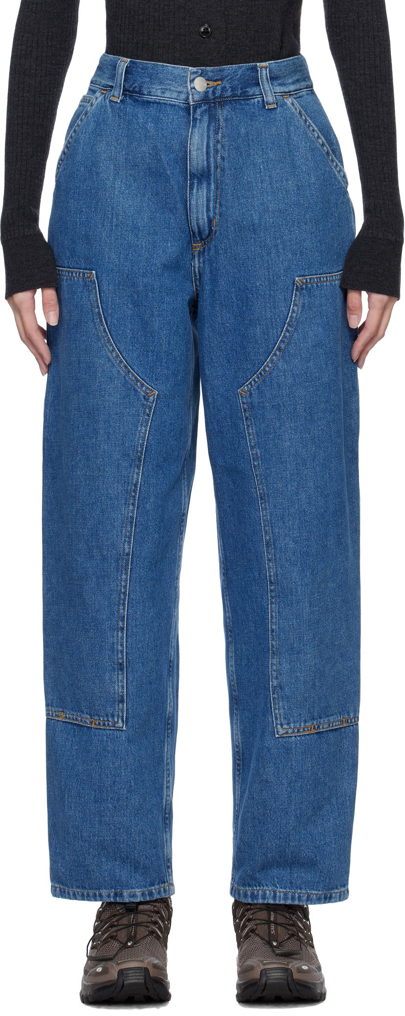 Jeans Carhartt WIP Double Knee Relaxed Fit Jeans Plava | I034229 0106