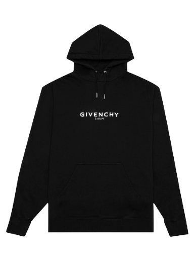 Dukserice Givenchy Classic Fit Hoodie With Reverse Print Crna | BMJ0GD3Y78 001