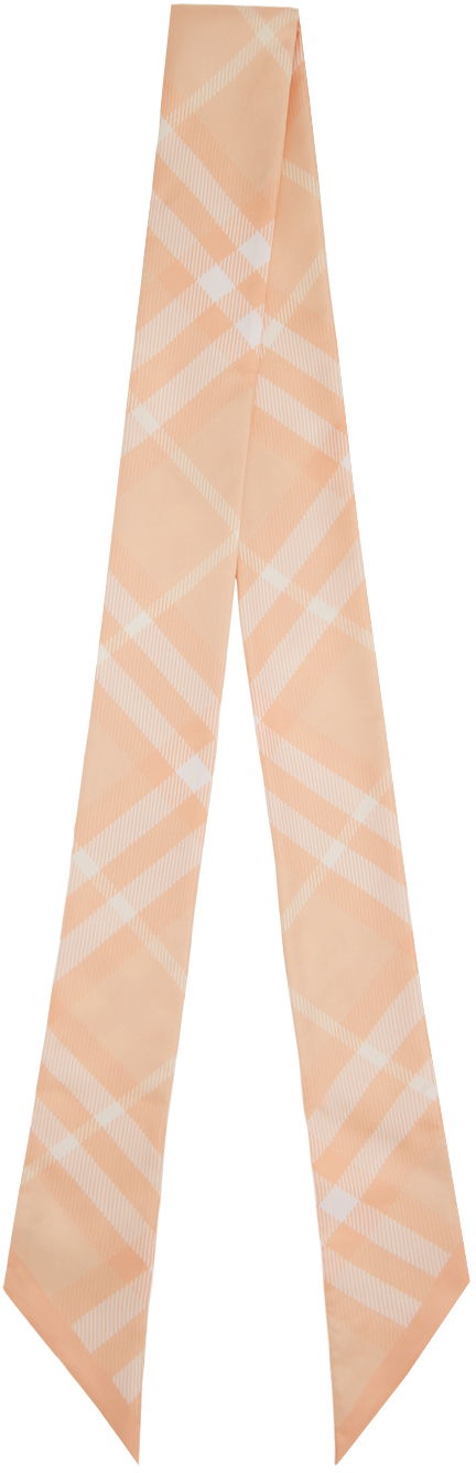 Šal Burberry Skinny Check Silk Scarf Ružičasta | 8083299