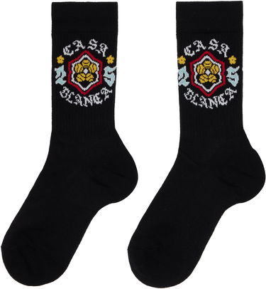 Čarape Casablanca Emblem Socks Crna | A-AW25-ACC-010-05, 1