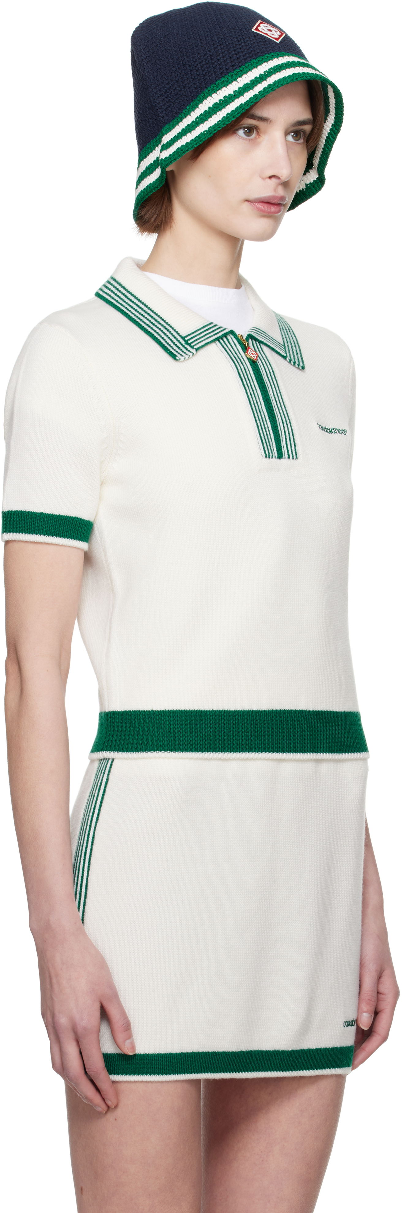 Suknja Casablanca Casablanca Knit Tennis Polo Bijela | WPS25-KW-856-01, 1