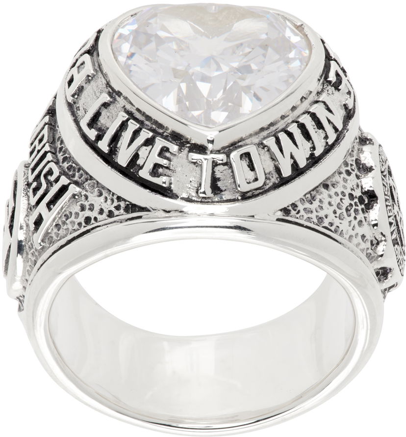 Prsten Ambush Heart Class Signet Ring Siva | BMOC002S24SIL0017200