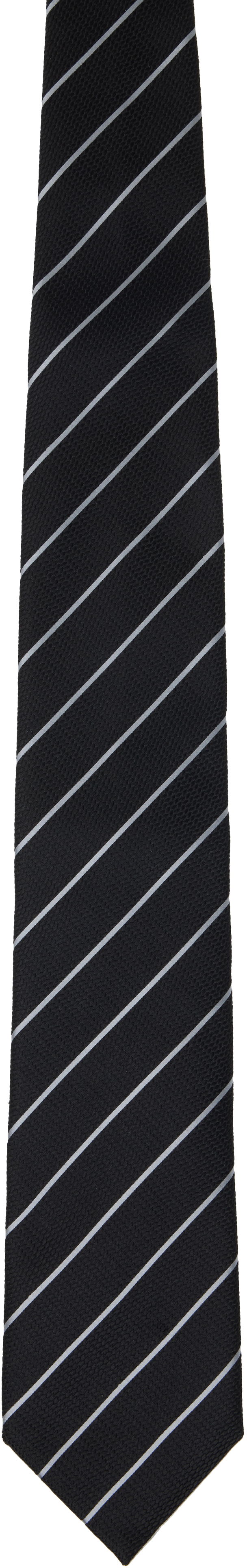 Pojasevi Tom Ford Tom Ford Striped Tie Crna | STE001-S0082