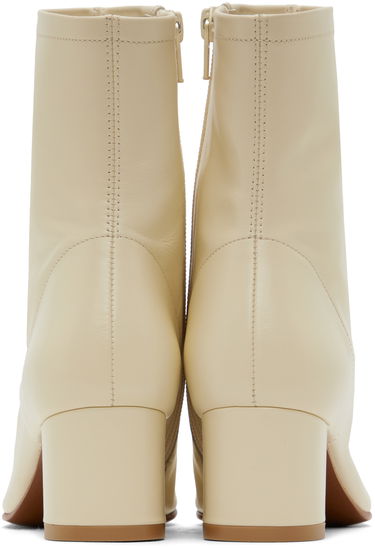 Tenisice i cipele BY FAR BY FAR Sofia Leather Block Heel Ankle Boots Bež | 16603-05-SWHTL, 1