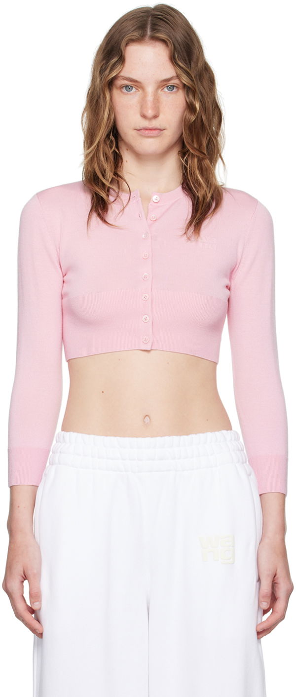 Džemper Alexander Wang Cropped Cardigan Ružičasta | 4KC3243019