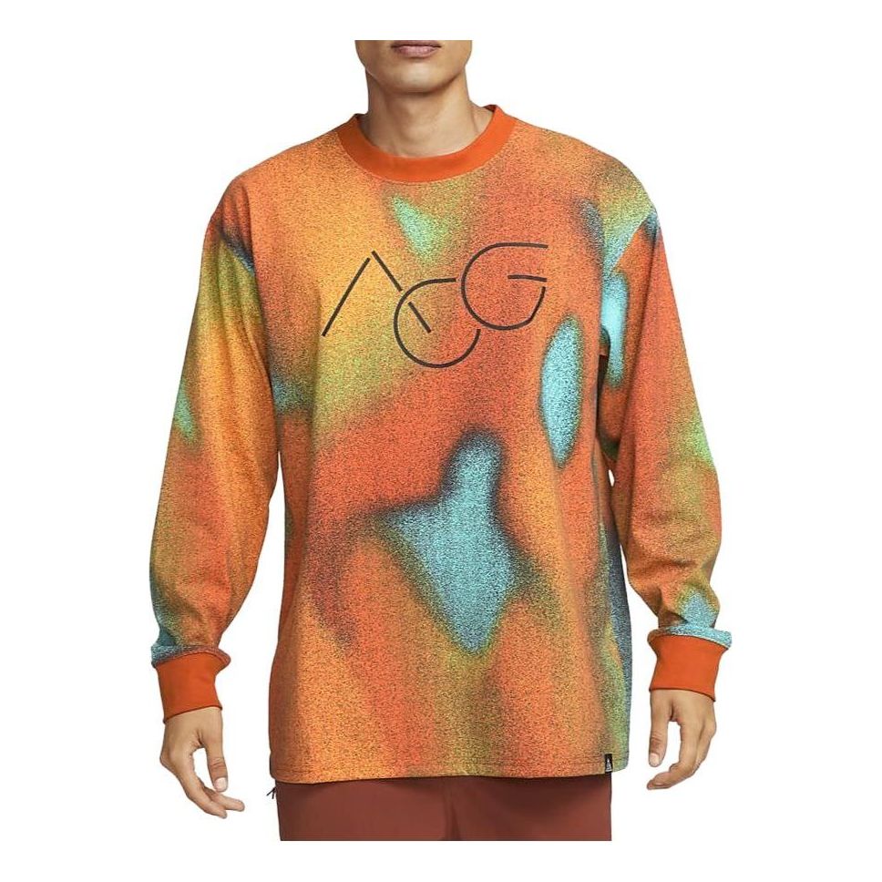 Džemper Nike ACG ACG Allover Print Long Sleeve Narančasta | DV9664-719, 0