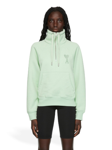 Dukserice AMI Half-Zip Sweatshirt Zelena | USW502.747