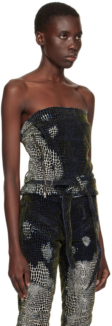 Majica bez rukava Ottolinger Ottolinger Patterned Denim Tube Top Plava | 1704802, 1