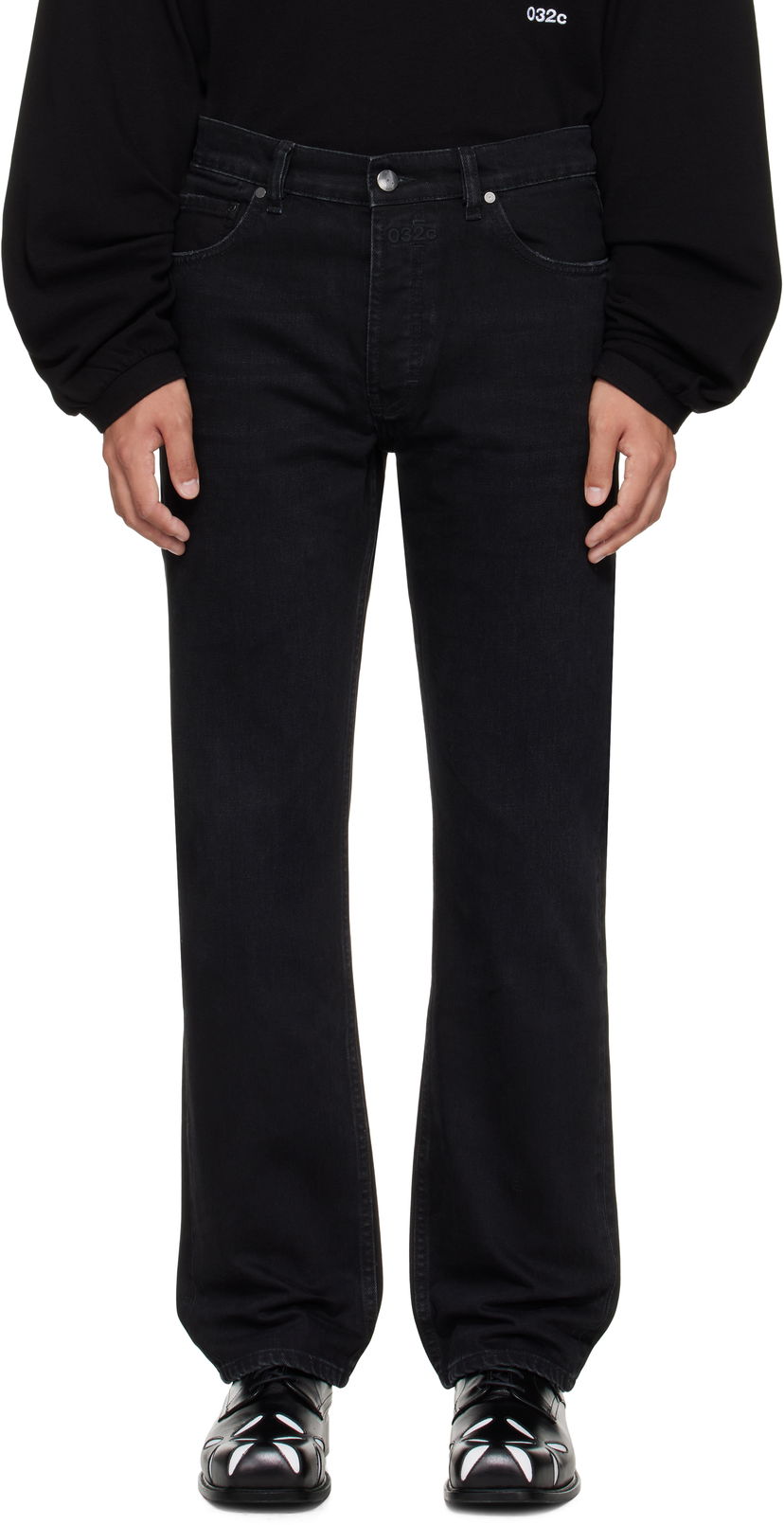 Jeans 032C 032c Down To Earth Straight Leg Jeans Crna | S25-URD-1021-050