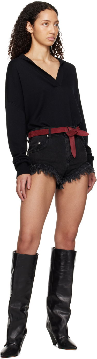 Kratke hlače ISABEL MARANT Isabel Marant Eneidao Frayed Denim Shorts Crna | SH0033FB-B1H04I, 4