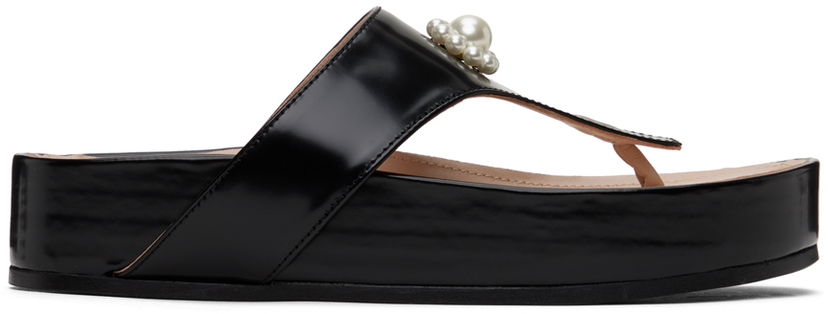 Haljina Simone Rocha Simone Rocha Pearl Thong Platform Sandals Crna | SLD47D 0740
