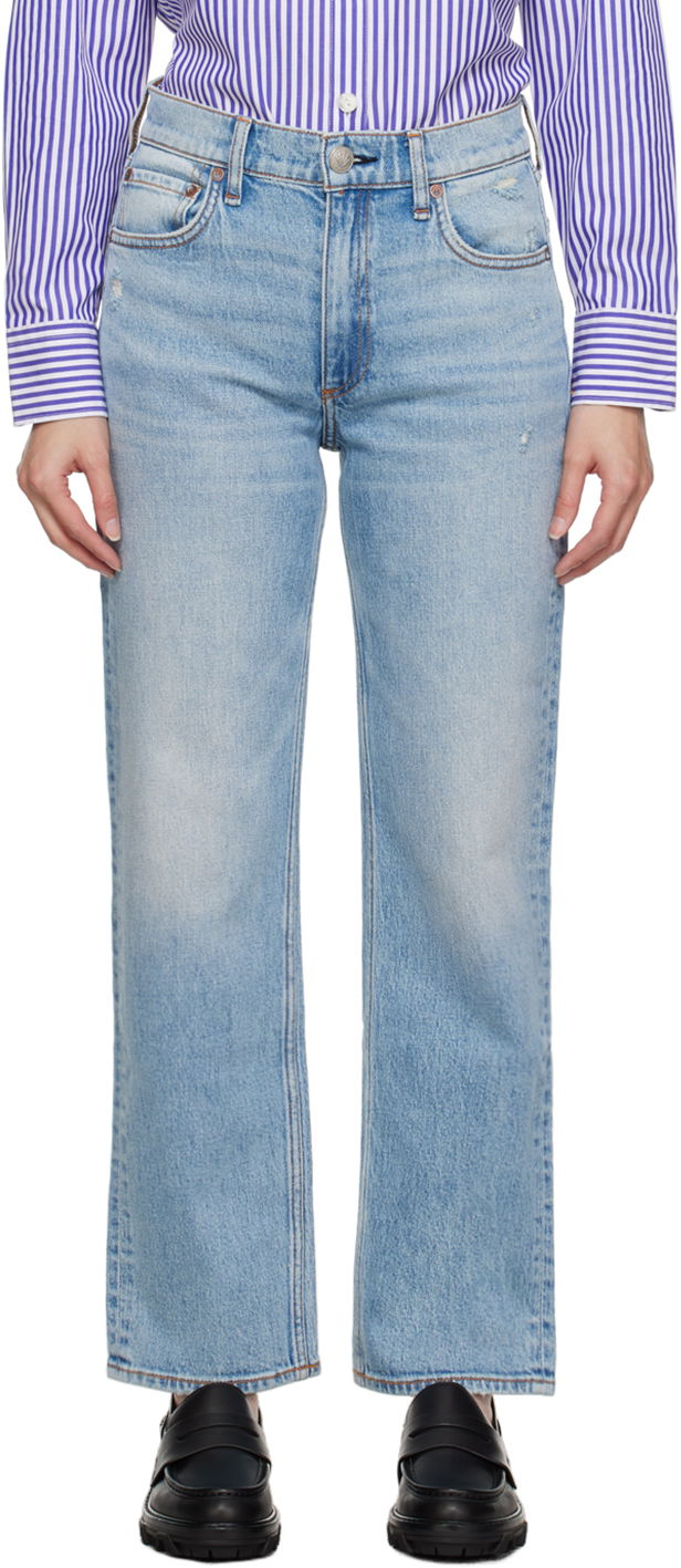 Jeans rag & bone Rag & Bone Harlow Straight Leg Jeans Plava | WDD23S2934B7LO