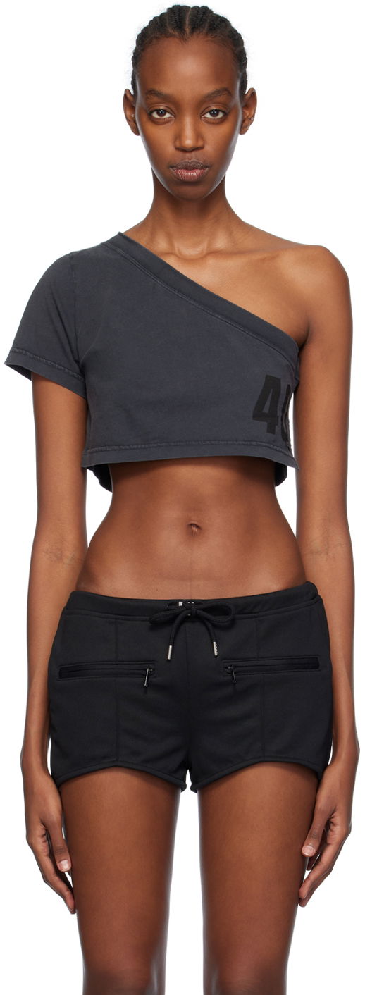 Majica bez rukava Courrèges Tuba One Shoulder Cropped T-Shirt Siva | 124JTO238JS0109