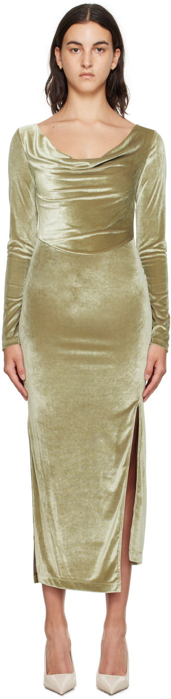 Haljina Helmut Lang Helmut Lang Asymmetrical Maxi Dress Zelena | N07HW601