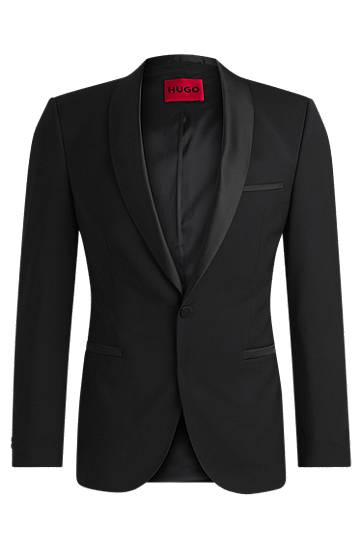 Jakna BOSS HUGO Extra-Slim-Fit Tuxedo Jacket Crna | 50476333