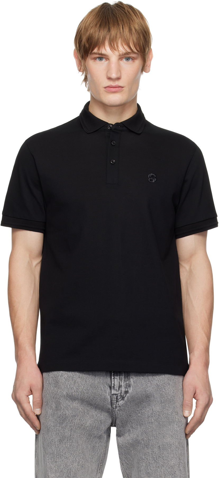 Polo majica BOSS Monogram Polo Shirt Crna | 50533355