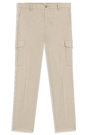 Cargo hlače BOSS Tapered-fit trousers with cargo pockets Bež | 50549517