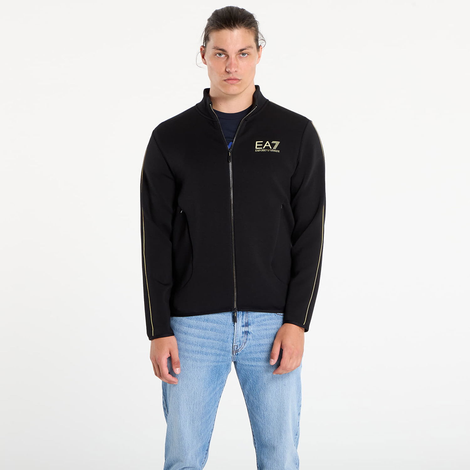Dukserice Emporio Armani EA7 Emporio Armani Train Gold Label Zip-Up Sweatshirt Crna | 7M000670AF14146UC001, 0