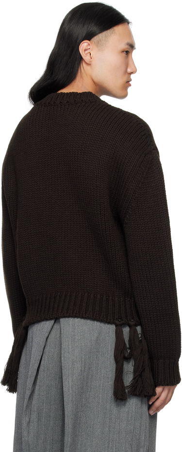 Džemper HED MAYNER Hed Mayner Knit Crewneck Sweater with Tassels Smeđa | HMMB75099A-HB619, 2