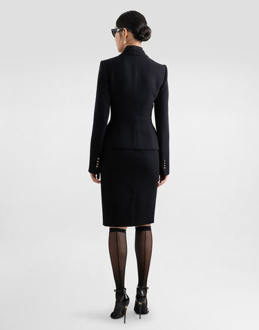 Suknja Dolce & Gabbana Dolce & Gabbana Wool Midi Pencil Skirt with DG Logo Crna | F4C2CTGDCSXN0000, 2