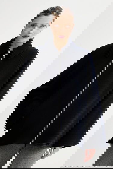 Jakna Samsoe Samsoe ALMA Wool Cape Jacket Tamnoplava | F23300184, 3