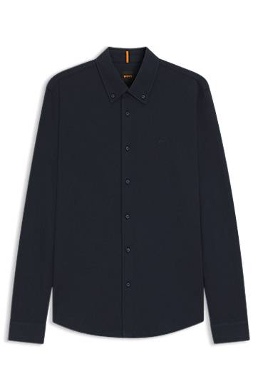 Košulja BOSS Slim-Fit Cotton Jersey Shirt Tamnoplava | 50543089