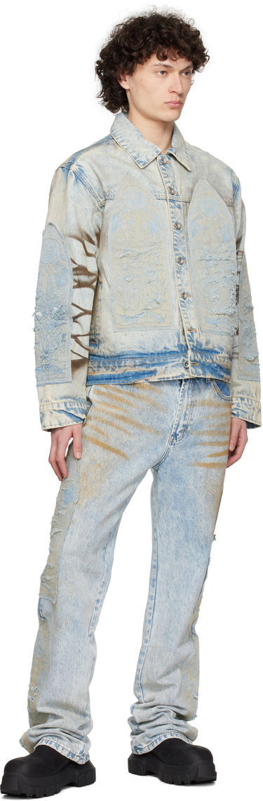 Jakna Who Decides War Who Decides War Signature Mechanic Trucker Denim Jacket Plava | 1131310009SS25, 3