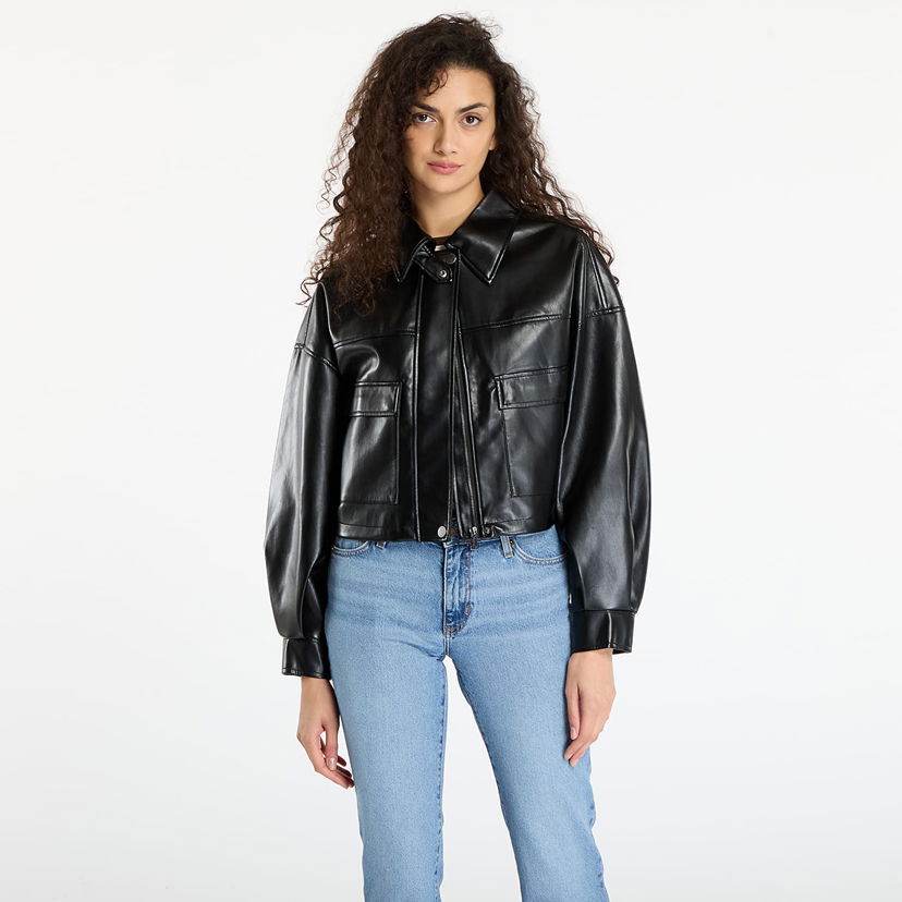 Jakna GUESS Flaminia Crop Pu Jacket Crna | W5BL87WF8P0-JBLK