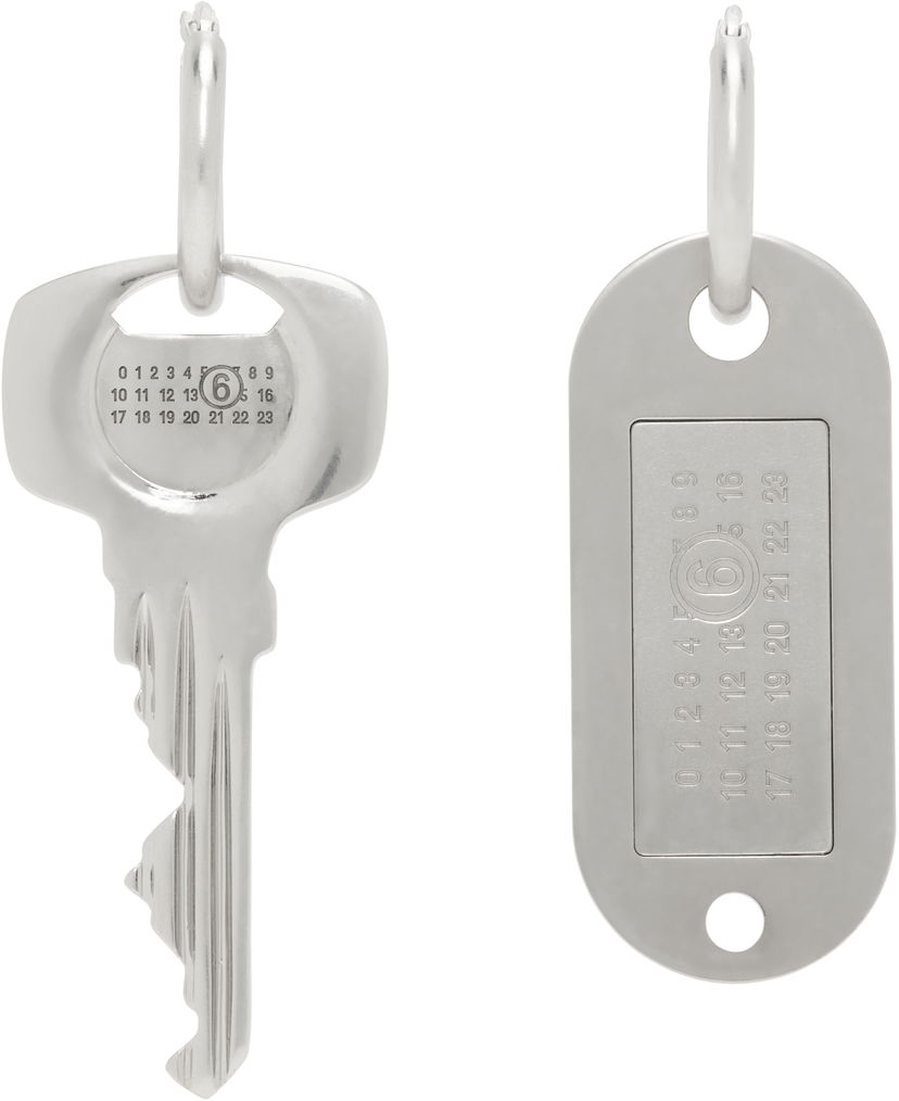 Privjesci za ključeve Maison Margiela MM6 Maison Margiela Key and Number Tag Earrings Metalik | SM6VG0090 P7210