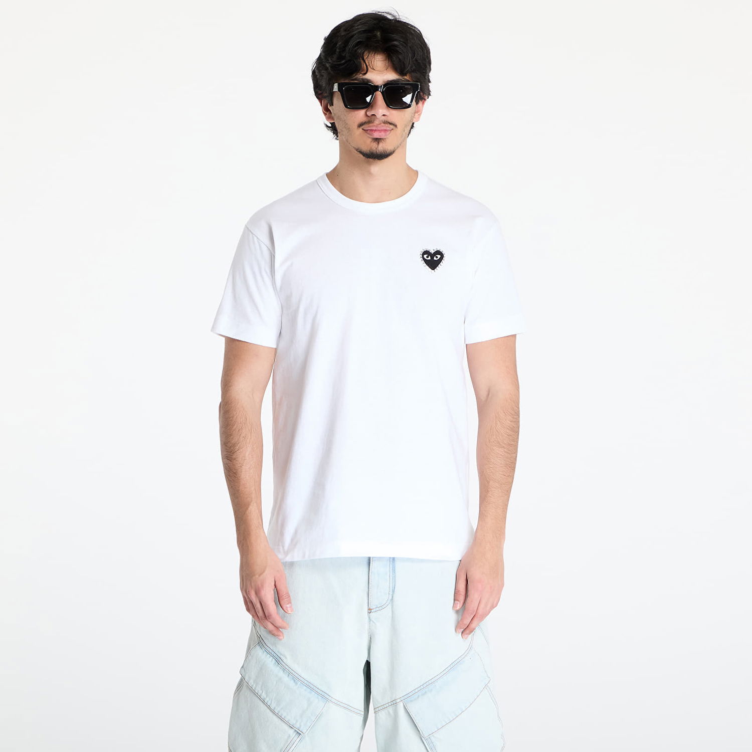 Majica kratkih rukava Comme des Garçons Comme des Garçons PLAY Emblem Rhinestone T-Shirt Bijela | AX-T801 WHITExBLACK, 0