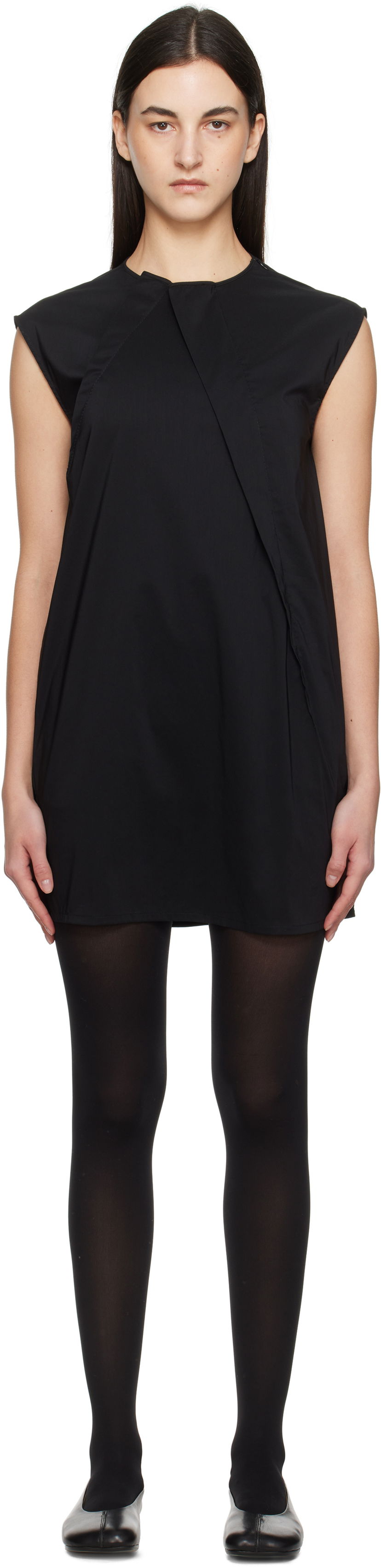Haljina Maison Margiela MM6 Maison Margiela Shirting Darting Mini Dress Crna | S52DA0066 M35043