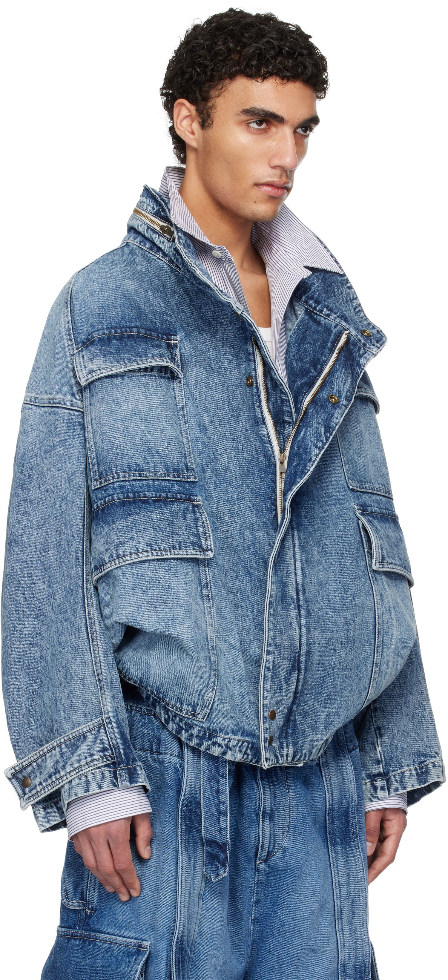 Jakna HED MAYNER Hed Mayner Flap Pocket Denim Jacket Plava | HMMA67024A-HA190, 1