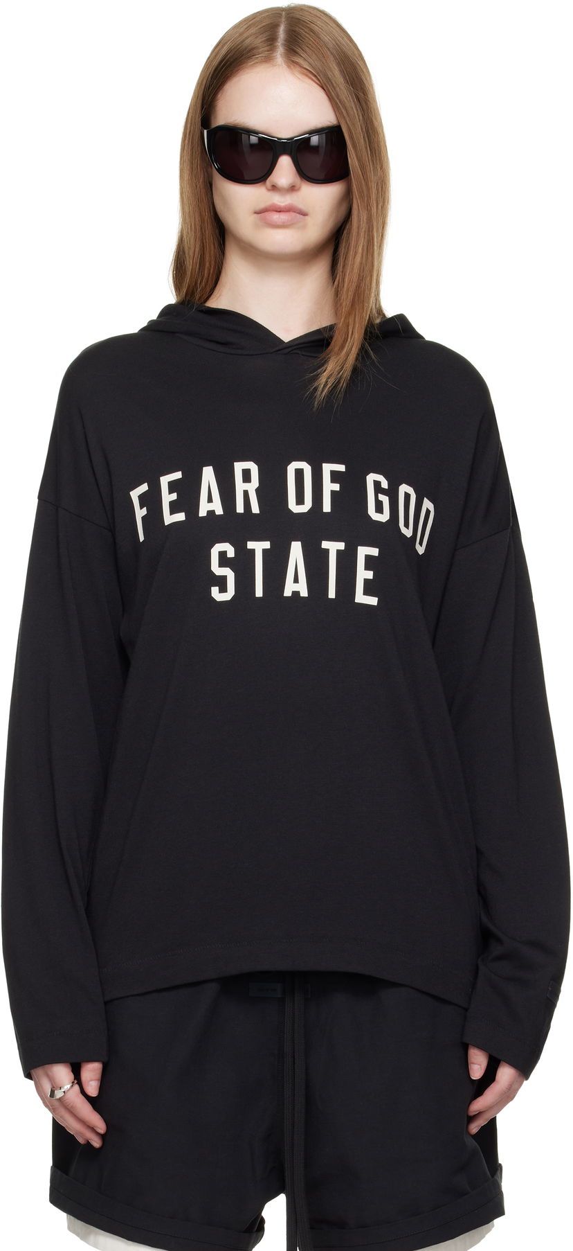 Dukserice Fear of God Fear of God ESSENTIALS Long Sleeve Hoodie Crna | 125SP257170FW