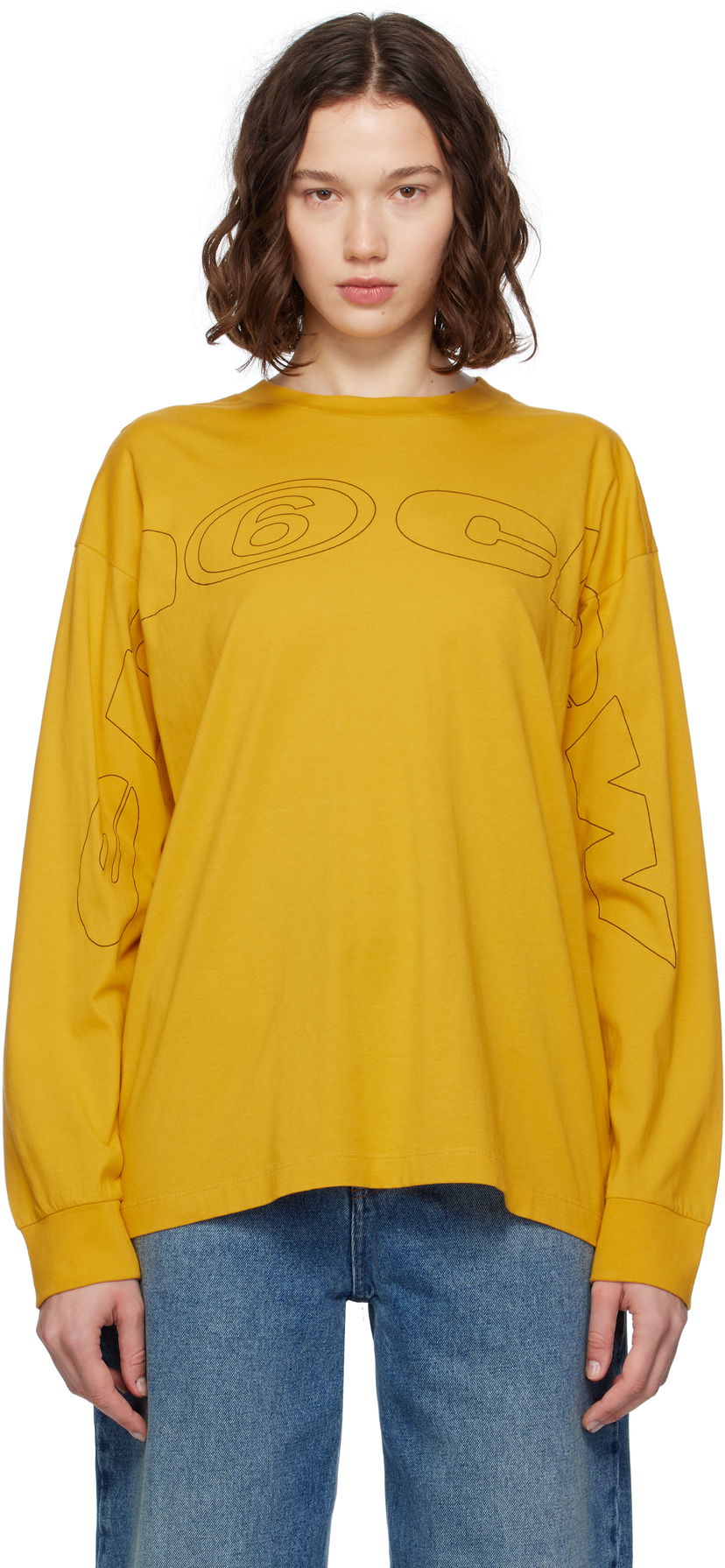 Majica kratkih rukava Maison Margiela MM6 Maison Margiela Long Sleeve T-Shirt Žuta | SH0NH0017 S24312