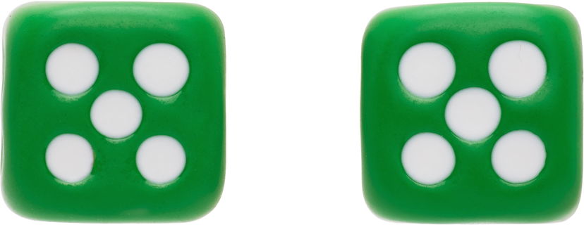 Naušnice VEERT VEERT 'The Enamel Dice' Earrings Zelena | OR03GREEN