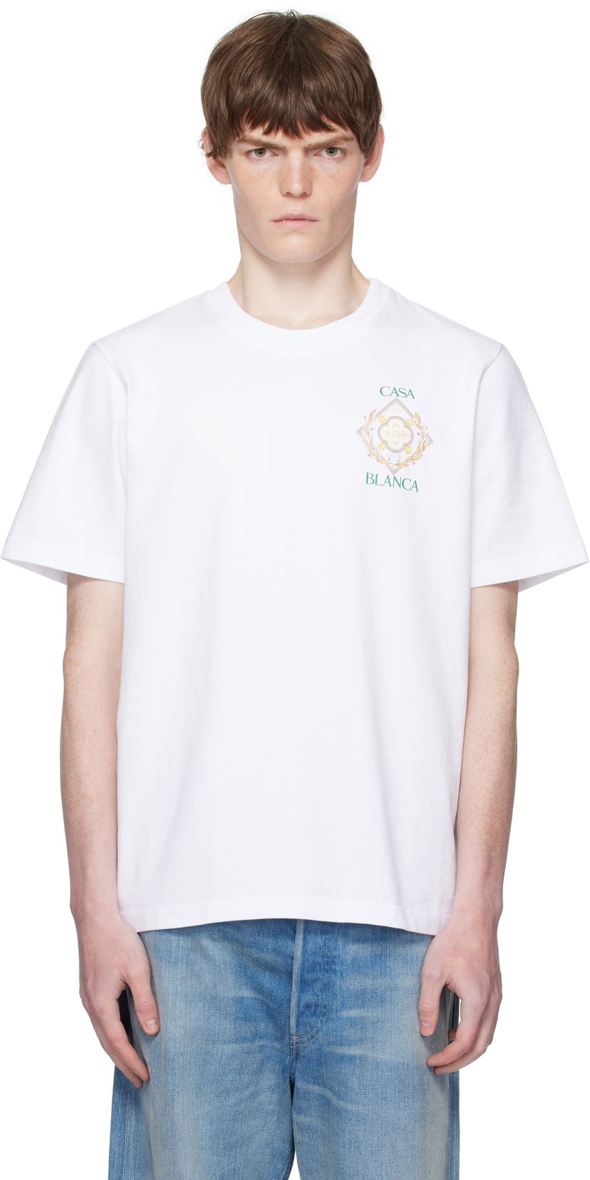 Majica kratkih rukava Casablanca Casablanca Championship Diamond Print T-Shirt Bijela | MPF25-JTS-001-11-EX